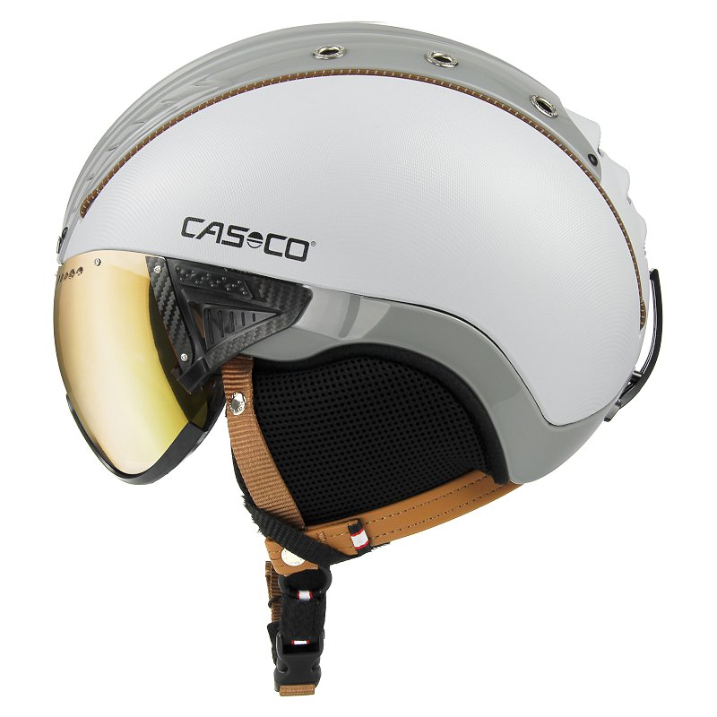 Casco SP-2 Snowball Skihelm Visier Visierhelm|schwarz weiß silber anpassbar 